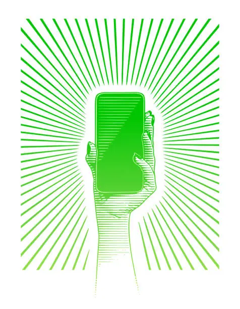 Vector illustration of Hand Holding Phone
