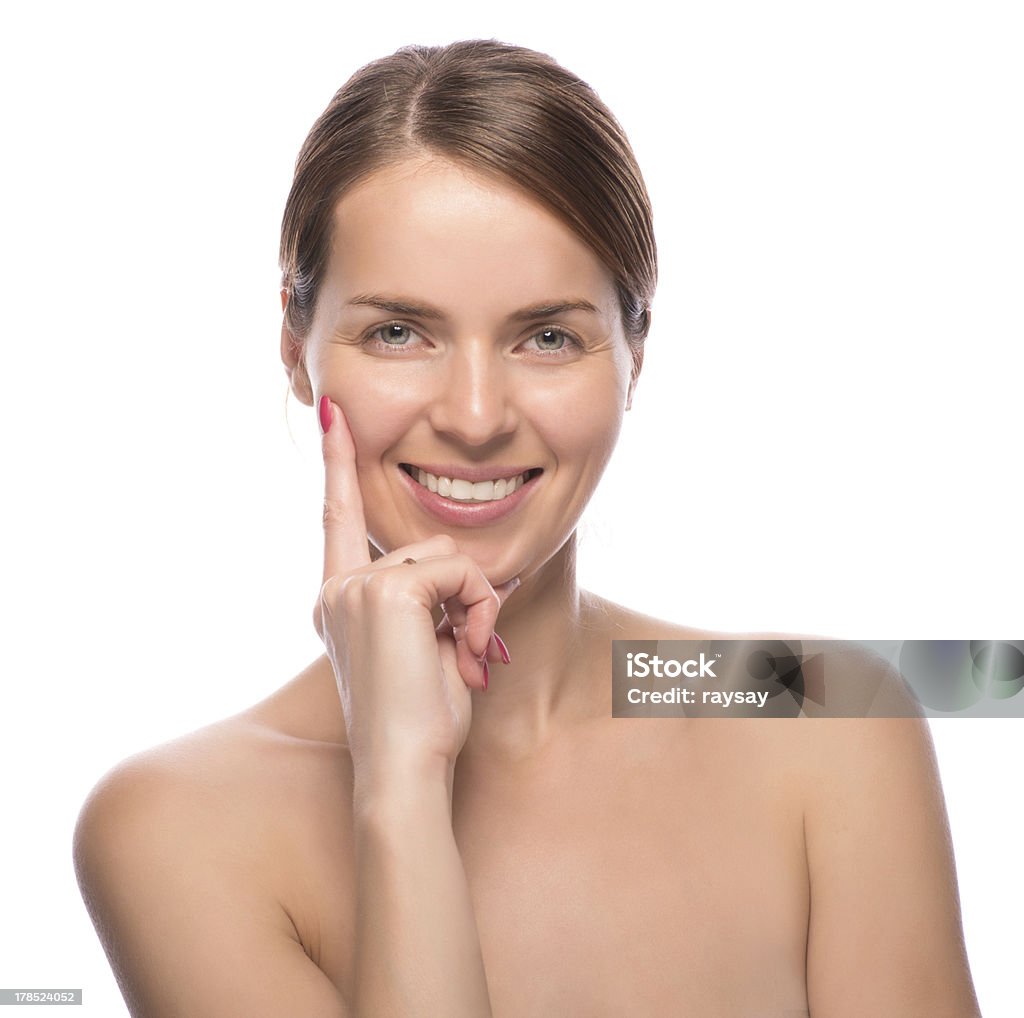 Primer plano de la foto de belleza de mujer atractiva - Foto de stock de Adulto libre de derechos