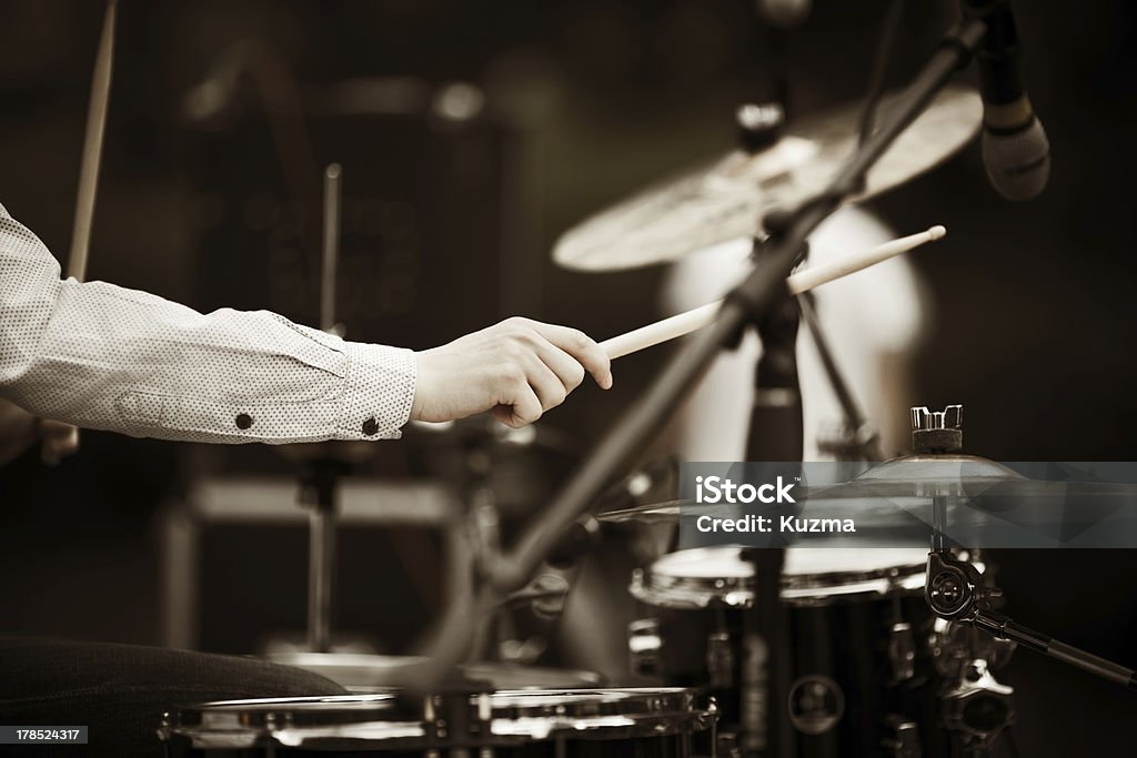 drummer "detail of a drummer on the rock concert, selective focus on hands" Activity Stock Photo