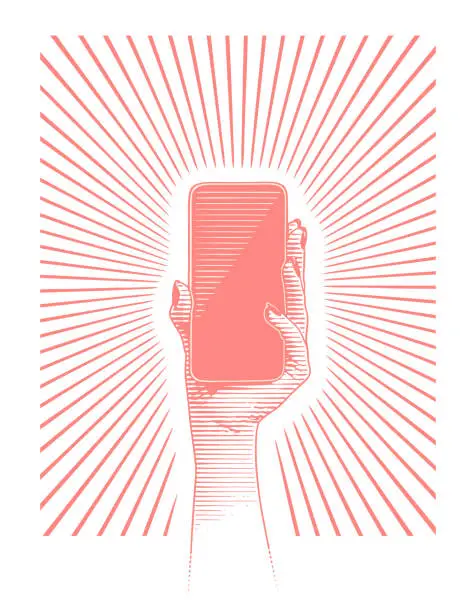 Vector illustration of Hand Holding Phone