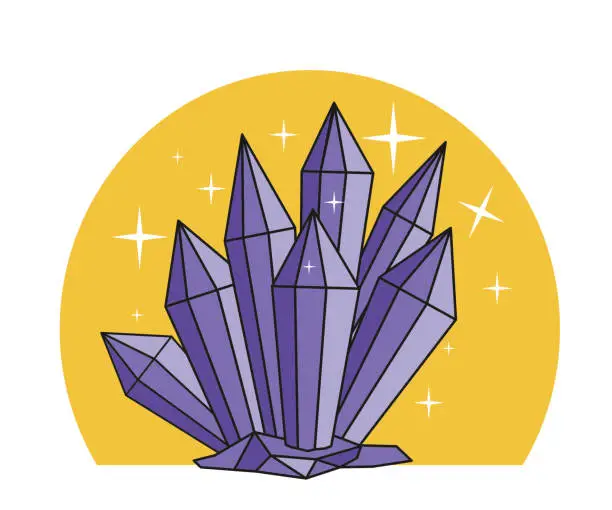 Vector illustration of Quartz Crystals illustration
