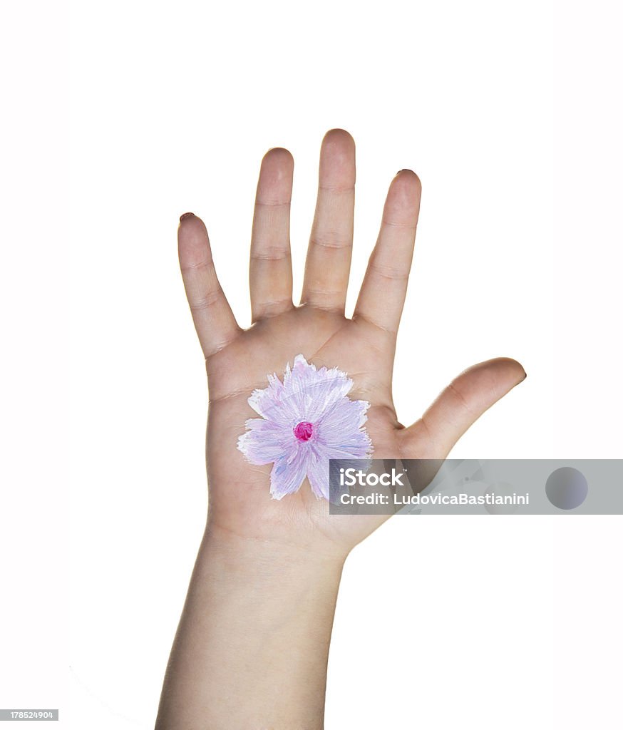 Mão com Flor pintada - Royalty-free Alegria Foto de stock