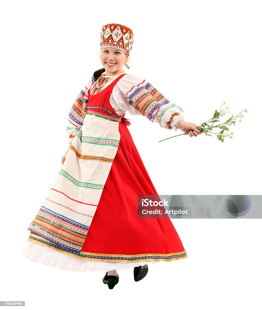 Ragazza in abito nazionale russa - Foto stock royalty-free di Adolescente