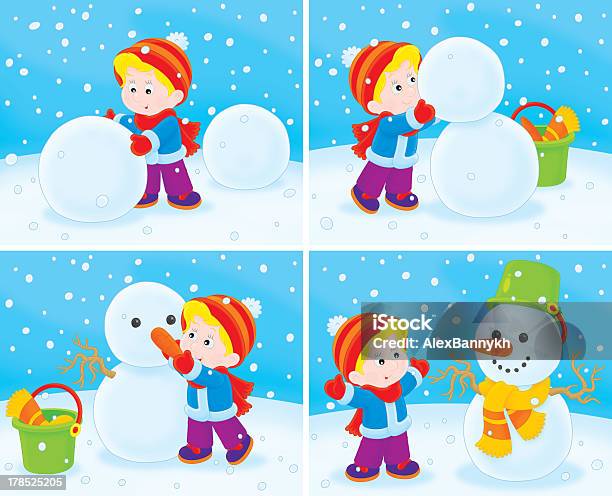 Snowman Stock Illustration - Download Image Now - Baby - Human Age, Boys, Cartoon