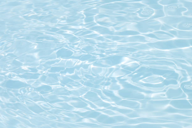 istock Defocus blurred transparent blue colored clear calm water surface texture with splashes reflection. Trendy abstract nature background. Water waves in sunlight with copy space. Blue watercolor shine. 1785253432