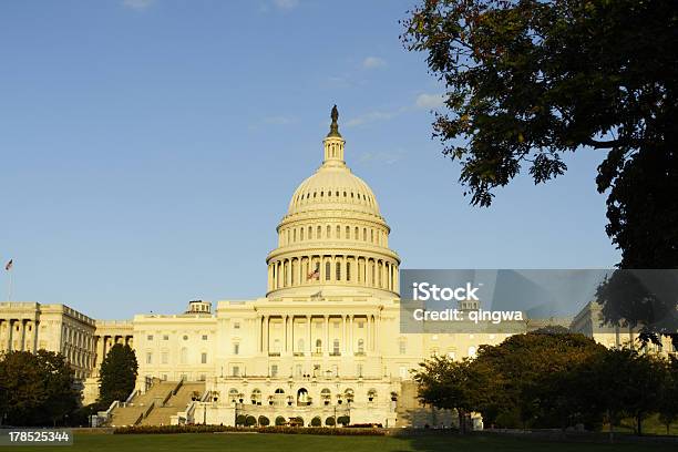 Us Capitol At Sunset Stock Photo - Download Image Now - Architectural Column, Architectural Dome, Authority