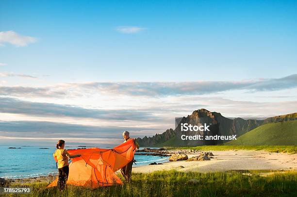 Couple With Tent Stock Photo - Download Image Now - Activity, Adult, Adventure