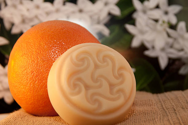 Orange Jasmine Soap Still Life stock photo