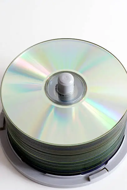 Photo of CD Stack (Top View) on white background