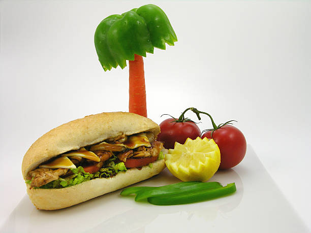 chicken BBQ sandwich comp stock photo