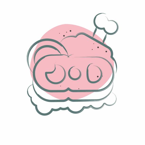 istock Icon Ham. related to Breakfast symbol. Color Spot Style. simple design editable. simple illustration 1785271201