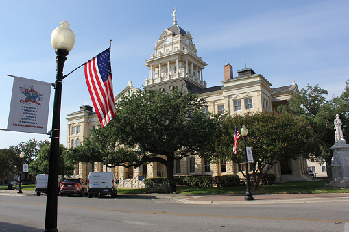 Belton, TX - June 7, 2023: Historic Bell County Courthouse Located in Downtown Belton Texas