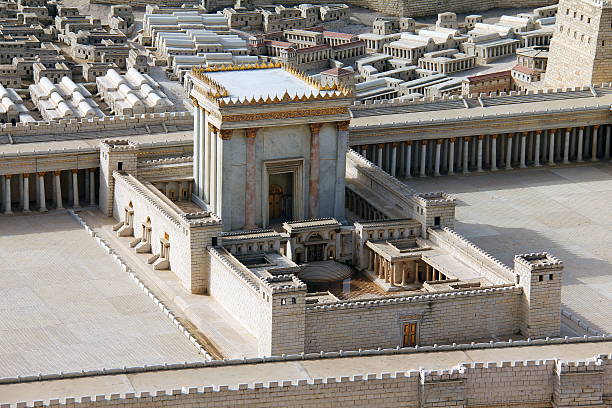 zweite tempel. alten jerusalem. - ancient religion stock-fotos und bilder