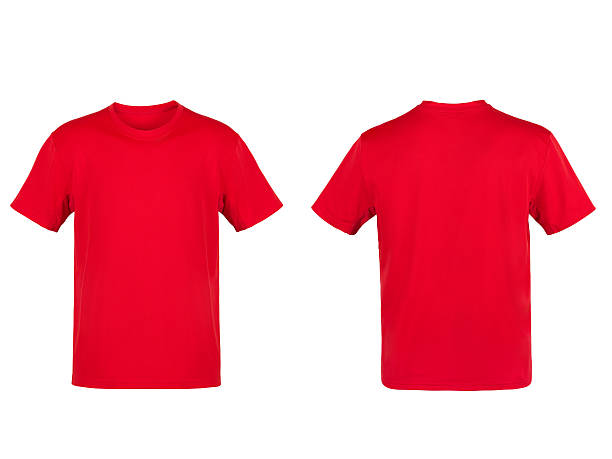 레드 티셔츠 흰색 바탕에 흰색 배경 - red t shirt 뉴스 사진 이미지