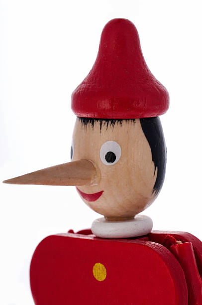 istock Lie. Pinocchio with a long nose. 178528340