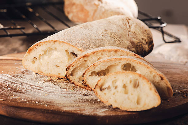 Home made sourdough ciabatta - fotografia de stock