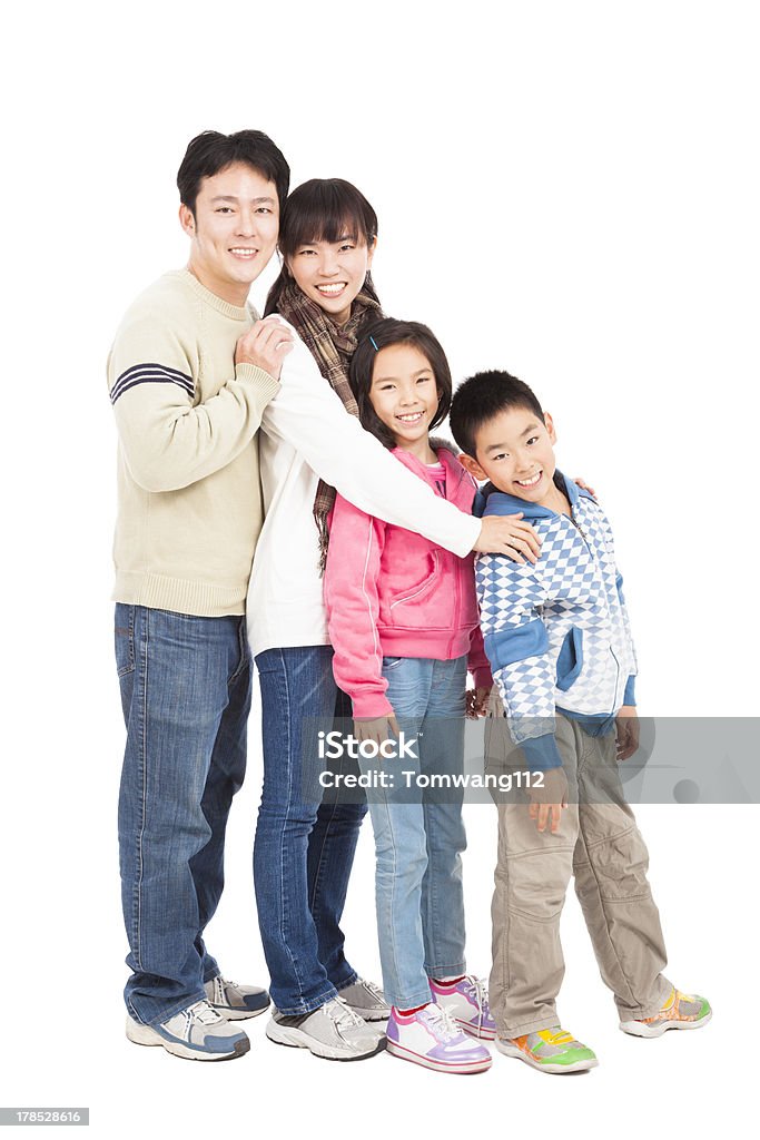 Comprimento total de feliz família asiática - Royalty-free De Corpo Inteiro Foto de stock