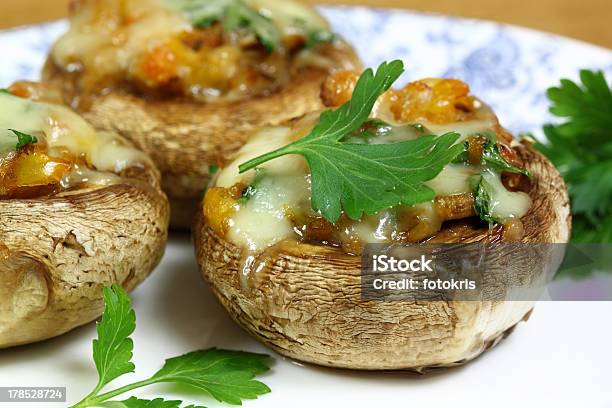 Stuffed Champignon Stock Photo - Download Image Now - Appetizer, Baked, Cheese