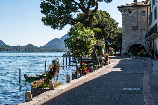 Morcote, Switzerland – June 24, 2023: A majestic view of the picturesque village of Morcote, on the Lugano Lake in Switzerland