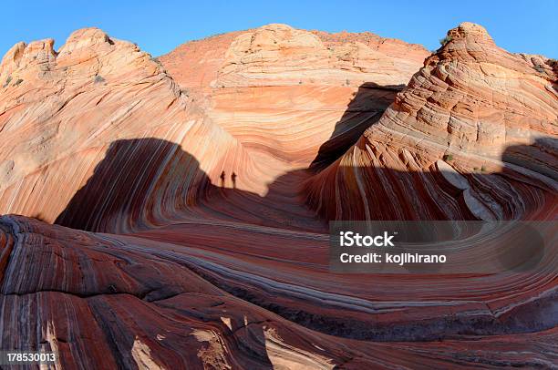 Hikers At The Wave Stock Photo - Download Image Now - Arizona, Coyote Buttes, Dawn