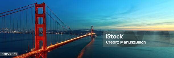 Golden Gate Panorama Stockfoto und mehr Bilder von Architektur - Architektur, Brücke, Bucht von San Francisco