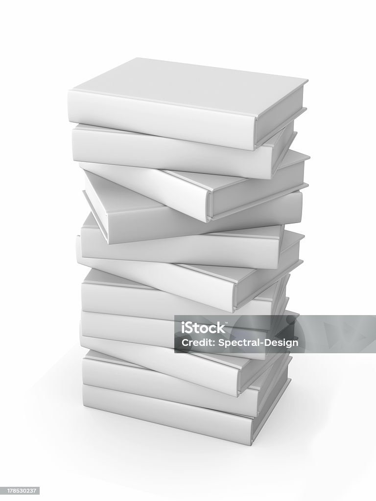 Stack of Books 3D Illustration. Printing Out Stock Photo