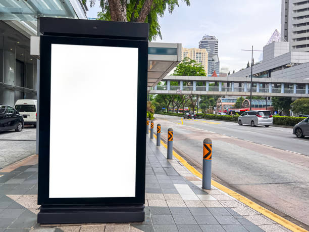 istock Mock-up empty light box for advertisement at the bus stop, marketing and advertising concept. 1785305155