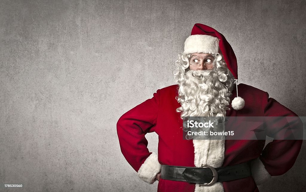 santa claus funny santa claus on gray background Adult Stock Photo