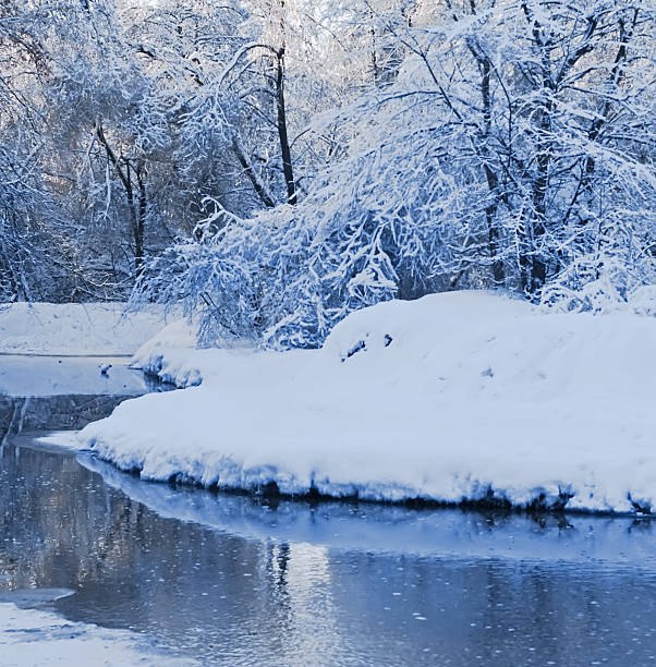 istock The winter river in a strong frost 178530898