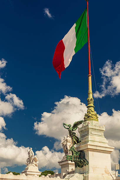 Flaga Włochy dmuchać na wietrze – zdjęcie