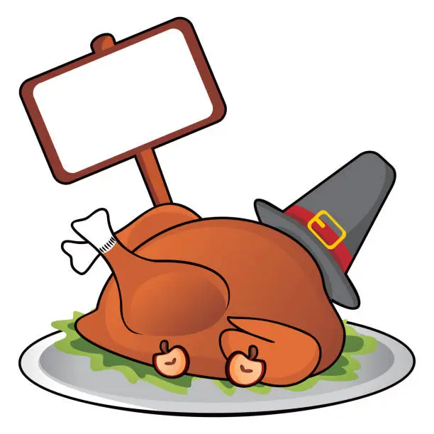 Vector illustration of Thanksgiving dinner