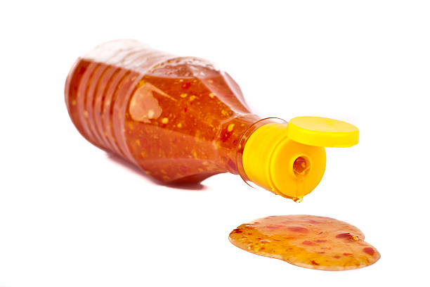 Chilli in bottle stock photo
