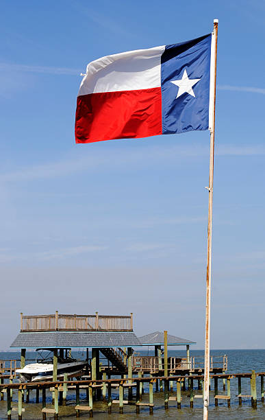 Bandiera del Texas sulla protezione USA spiaggia - foto stock