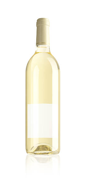 bottle of white wine stock photo