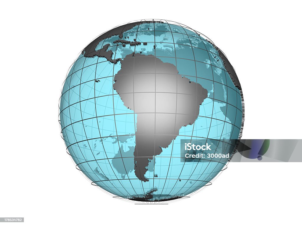 투시 3 D globe 모델 표시중 남미 - 로열티 프리 3차원 형태 스톡 사진