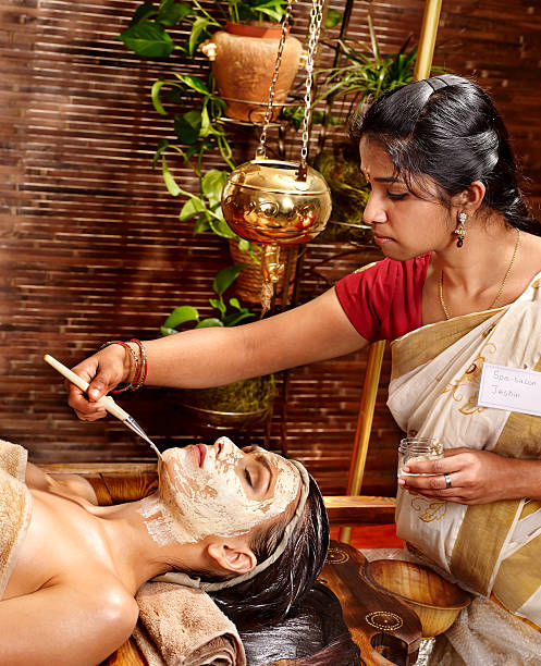 istock Woman having mask at ayurveda spa. 178535289
