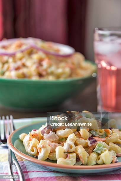 Elbow Macaroni Salad With Lemonade Stock Photo - Download Image Now - Macaroni, Salad, Bowl