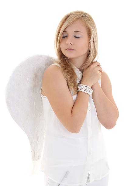 istock Blonde girl with wings dreaming 178535532