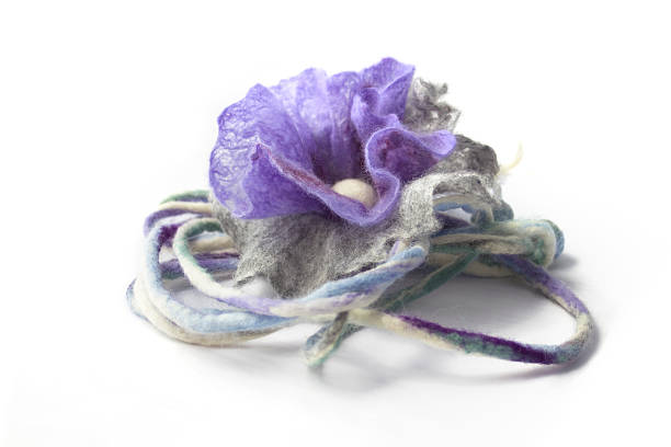 istock Handmade felt flower isolated on white 178535931