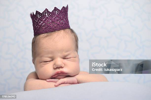Little Baby Princess Sleeping With Stars On The Background Stock Photo - Download Image Now