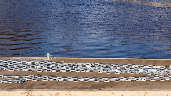 New pier. New metal chain.