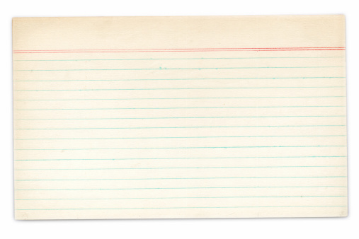 Index card in blank isolated in white