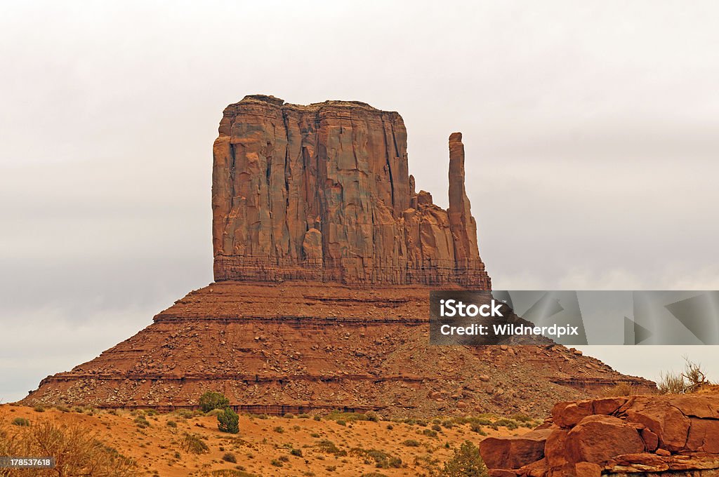 Red Rock Formation in the American Southwest West Mitten Butte in Monument Valley Arizona Stock Photo