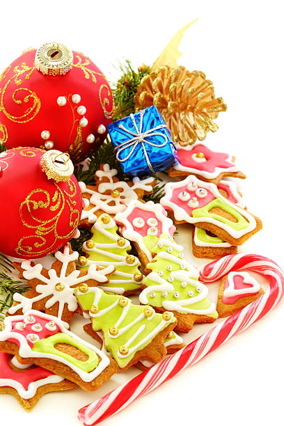 istock Christmas balls, gingerbread and golden cones. 178538244