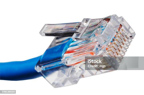 Rj45 Plug With Cable Stock Photo - Download Image Now - Cable, Clipping Path, Close-up