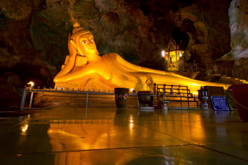 Golden reclining Buddha in Phang Nga, Thailand