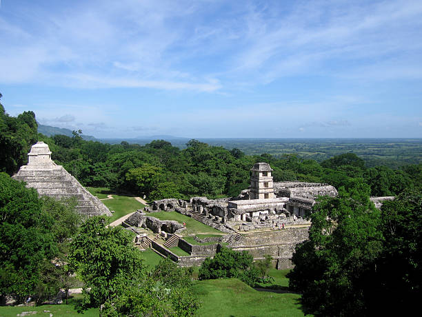 Palenque, view of pyramids and surroundings