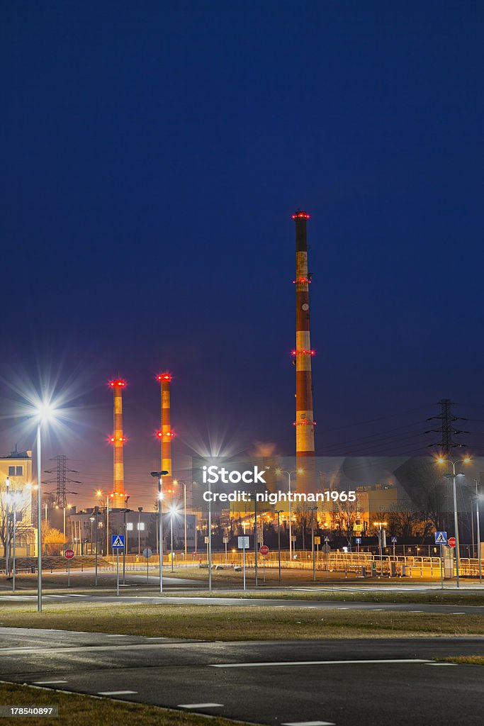 CHP bei Nacht - Lizenzfrei Elektrizität Stock-Foto