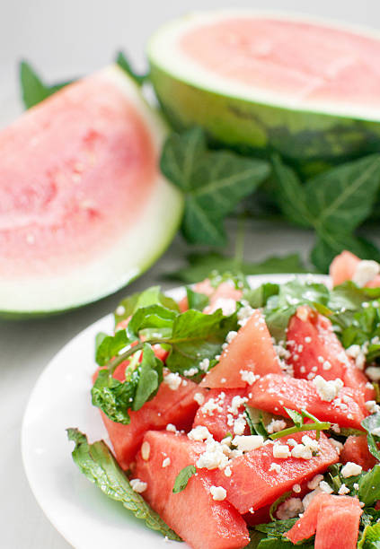 istock Summer bright watermelon salad closup 178541329