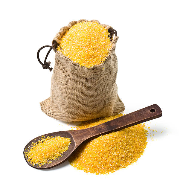 istock bag of ground corn and a wooden spoon 178541458